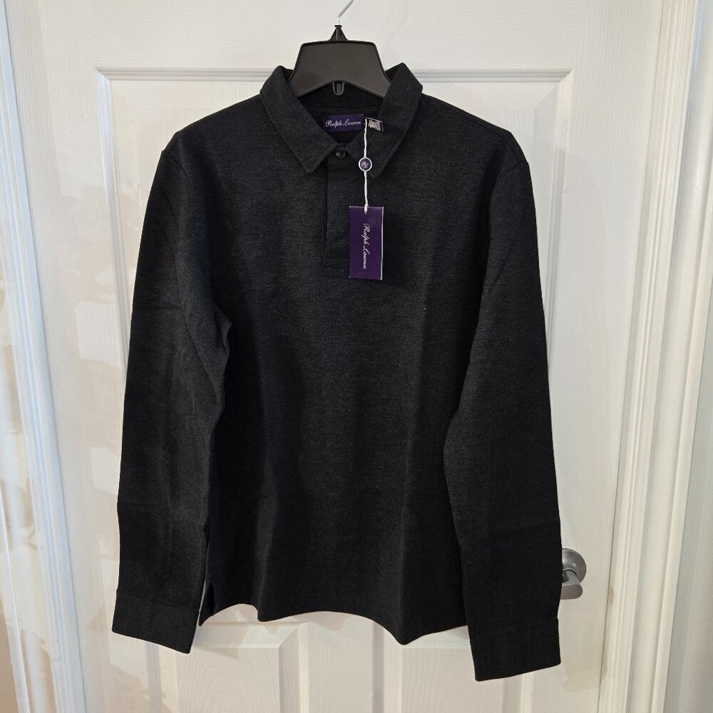 Ralph Lauren Purple Label Cotton/Silk Blend Long-Sleeve Polo Shirt